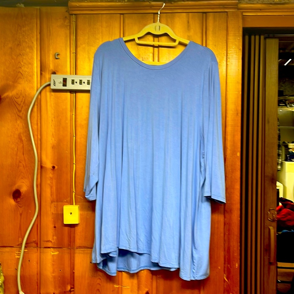 Jessica London 3/4 length sleeve blue top